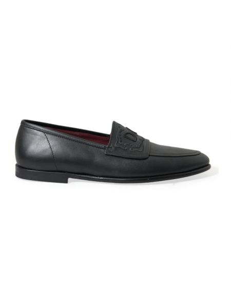 Leder loafers Dolce & Gabbana schwarz