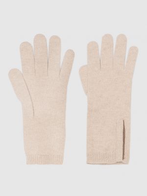 Бежевые перчатки Brunello Cucinelli