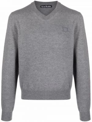 Pullover mit v-ausschnitt Acne Studios grau