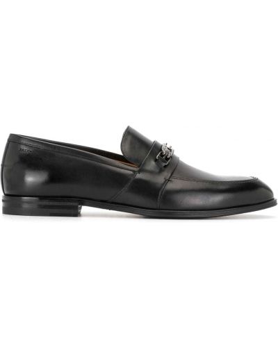 Skinn loafers Bally svart