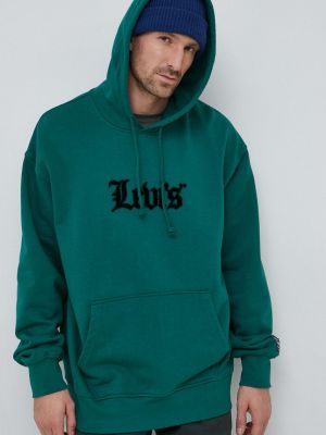 Pamučna hoodie s kapuljačom Levi's® zelena