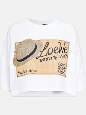 Тениска с принт Loewe бяло