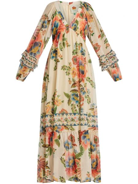 Φλοράλ μάξι φόρεμα με σχέδιο με λαιμόκοψη v Farm Rio