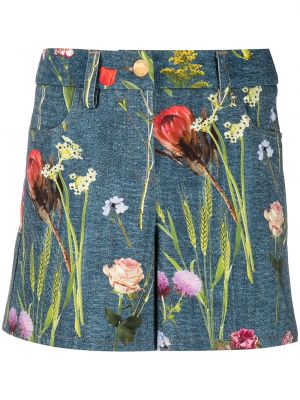 Pantalones cortos de flores con estampado Boutique Moschino azul