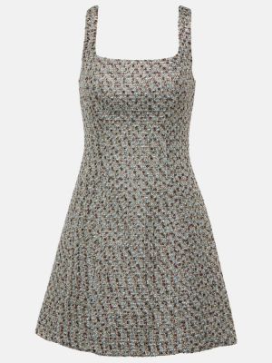 Mini vestido de tweed Veronica Beard plateado