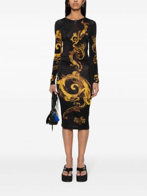 Sukienka midi z nadrukiem Versace Jeans Couture