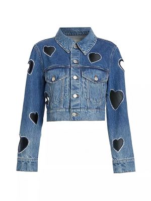 Джинсовая куртка Jeff Heart с вырезами Alice + Olivia, true blues dark