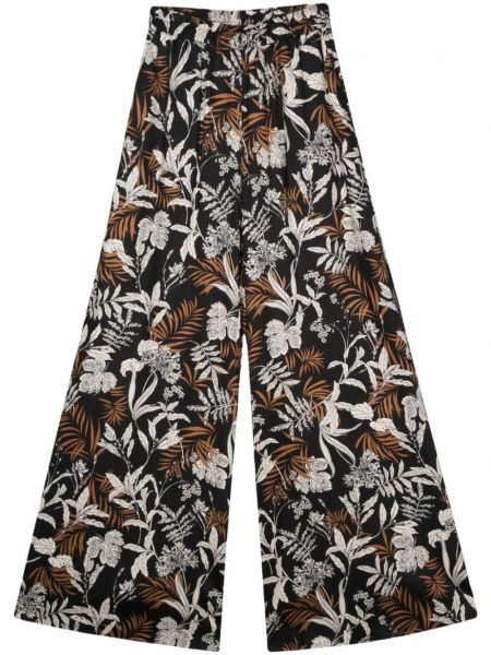 Φλοράλ παντελόνι με σχέδιο Nissa μαύρο