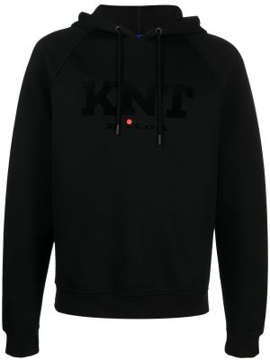 Jersey fleece hoodie mit print Kiton schwarz