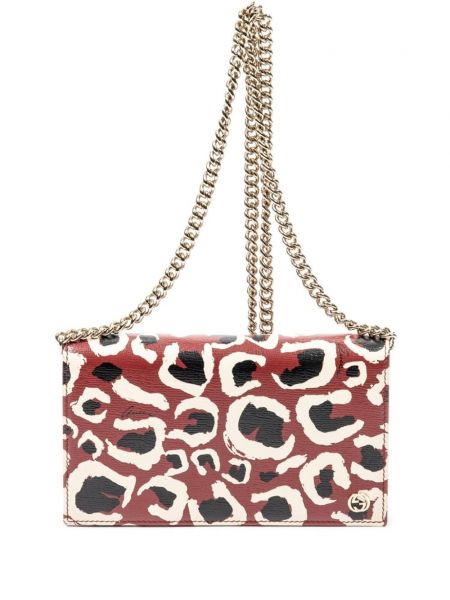 Listová kabelka s potlačou s leopardím vzorom Gucci Pre-owned