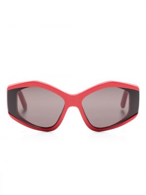 Lunettes de soleil à motif géométrique Balenciaga Eyewear rouge