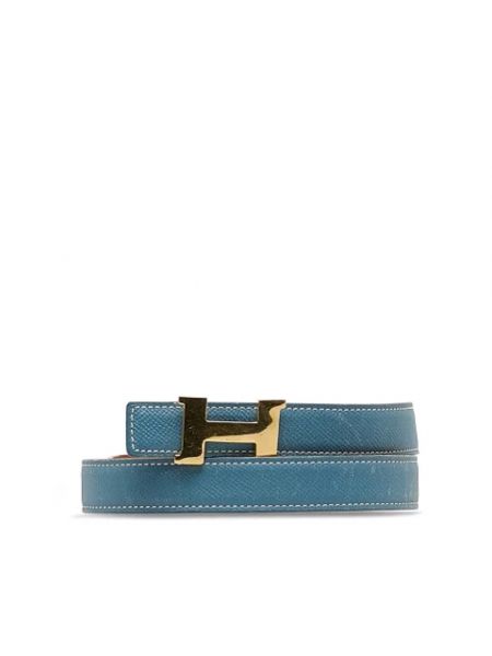 Cinturón de cuero retro Hermès Vintage azul