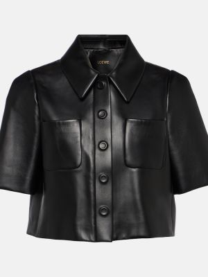 Kožená bunda Loewe černá