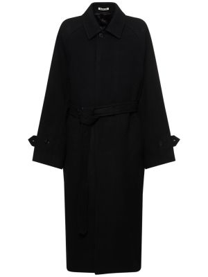 Μάλλινο παλτό κασμίρ Auralee μαύρο
