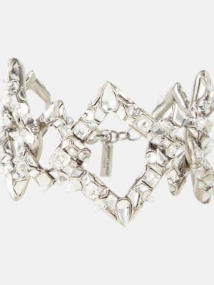 Zapestnica s kristali Saint Laurent srebrna