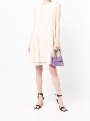 Krajkové hedvábné šaty Shiatzy Chen bílé
