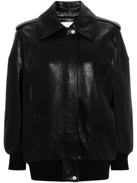 Veste de cuir Alexander Mcqueen noir