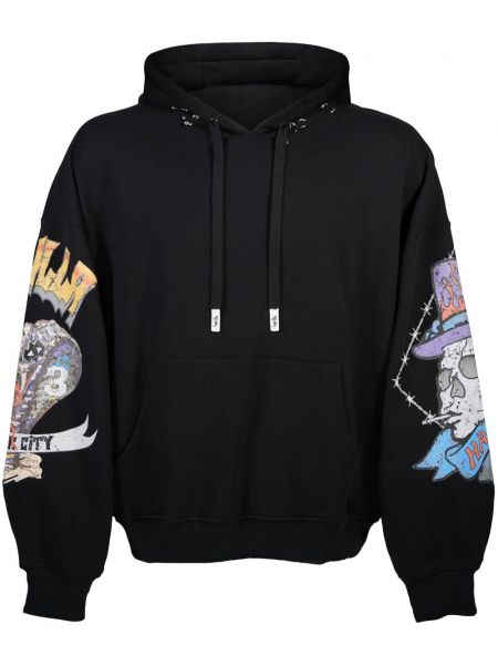 Baskılı hoodie Haculla siyah