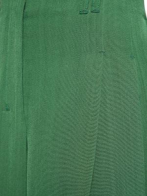 Μεταξωτό παντελόνι Jacquemus πράσινο