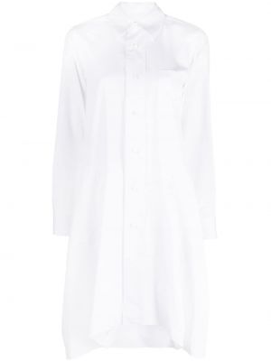 Bavlněné dlouhé šaty s dlouhými rukávy Comme Des Garçons - bílá