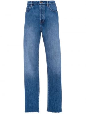 Straight leg jeans baggy con tasche Miu Miu blu