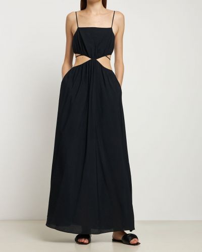 Bavlněné dlouhé šaty Jonathan Simkhai černé