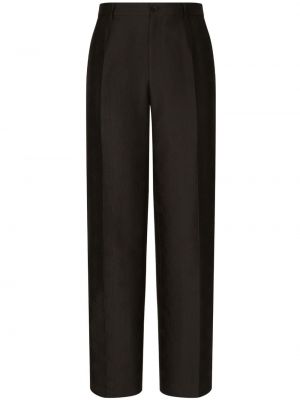 Žakárové rovné kalhoty Dolce & Gabbana černé
