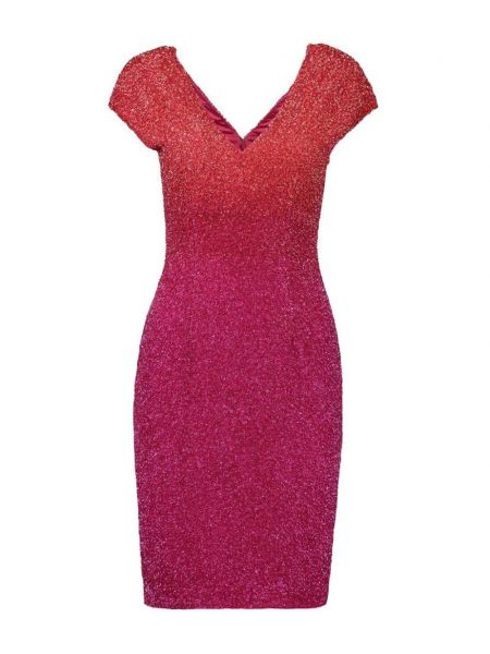 Κοκτέιλ φόρεμα με λαιμόκοψη v Pamella Roland ροζ
