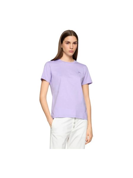 Koszulka bawełniana casual Dondup fioletowa