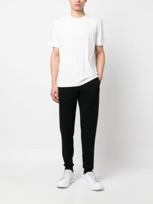 T-shirt en coton à motif chevrons Emporio Armani blanc