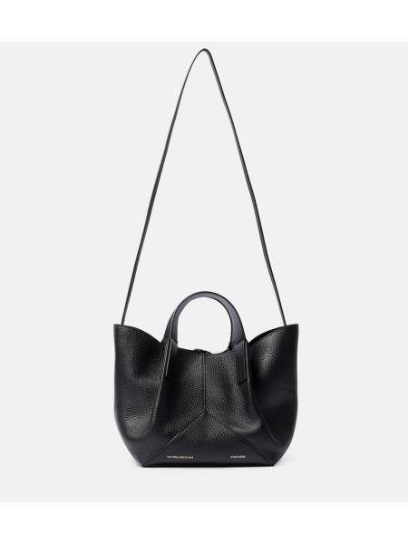 Lær mini bag Victoria Beckham svart