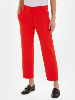 Rovné kalhoty Tommy Hilfiger oranžové