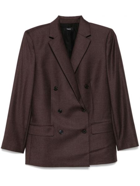 Dobbeltradet blazer Theory brun