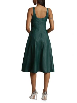 Кожаное платье-трапеция свободного кроя из искусственной кожи Avec Les Filles зеленое