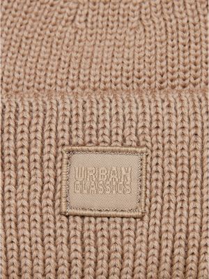 Pletená vlnená čiapka Urban Classics béžová