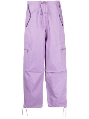 Bombažne kargo hlače Samsoe Samsoe vijolična