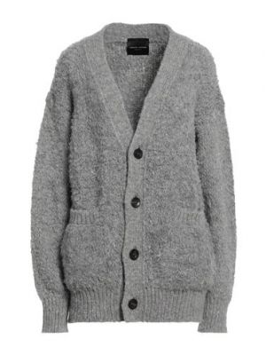 Cardigan di lana di nylon in lana d'alpaca Roberto Collina grigio
