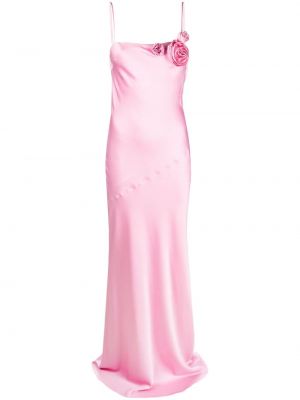 Selyem hosszú ruha Blumarine rózsaszín