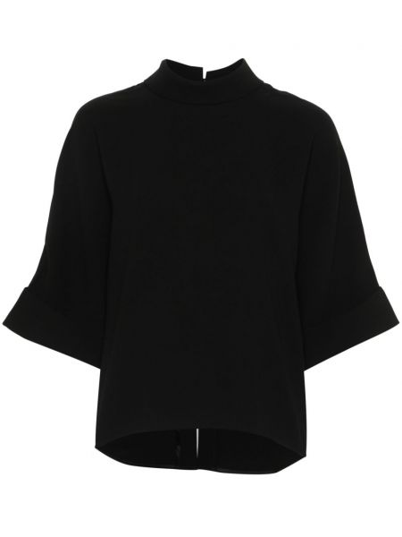 Bluza iz krep tkanine Mark Kenly Domino Tan črna