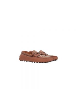 Loafers de cuero con tachuelas Tod's marrón