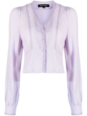 Кружевная блузка с V-образным вырезом на шнуровке Tout A Coup, фиолетовый