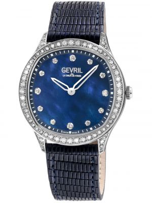 Кожаные часы Gevril синие