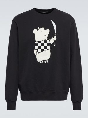 Jersey sweatshirt mit rundhalsausschnitt aus baumwoll mit print Undercover schwarz