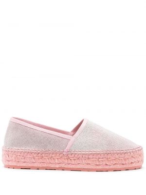 Espadrilles ar kristāliem Love Moschino rozā