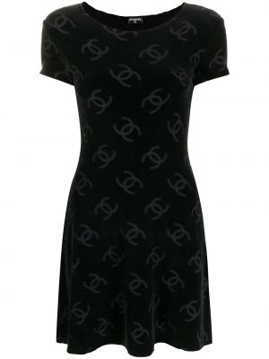 Mini šaty Chanel Pre-owned, černá