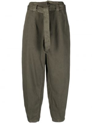 Puuvillased puuvillased tikitud sirged püksid Polo Ralph Lauren roheline