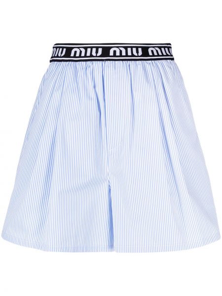 Pantalones cortos a rayas Miu Miu azul
