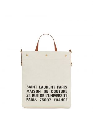 Τσάντα shopper Saint Laurent λευκό