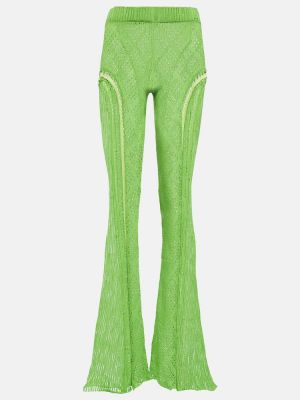 Βαμβακερό παντελόνι με ψηλή μέση Roberta Einer πράσινο