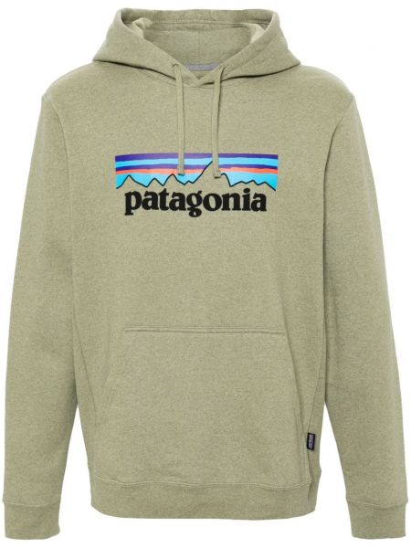 Dugi sweatshirt s printom Patagonia zelena